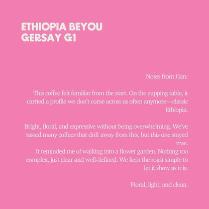 Ethiopia - Beyou Gersay G1 Natural