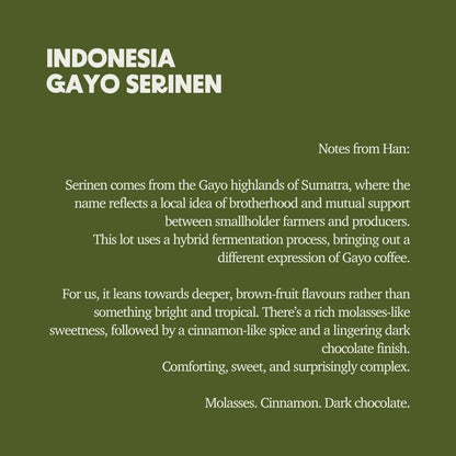 Indonesia - Gayo Serinen Hybrid Washed