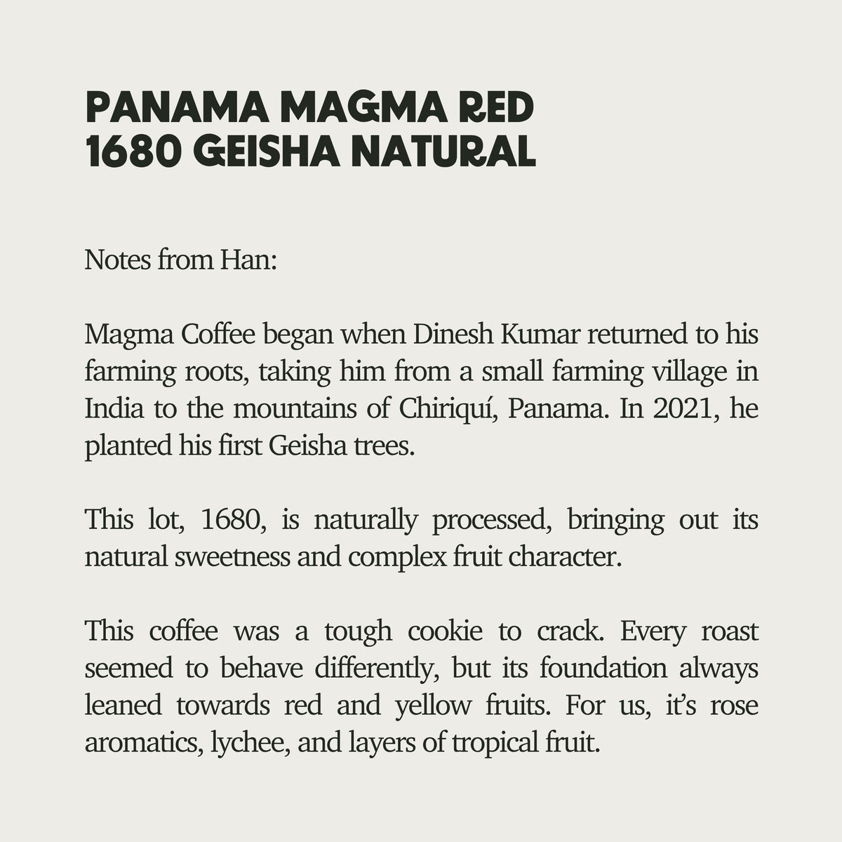 [LIMITED] Panama Magma Red 1680 Natural Geisha